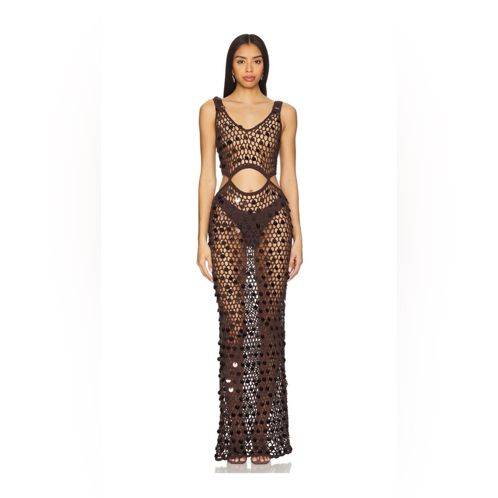 Superdown, Brown Crochet cover up NWT